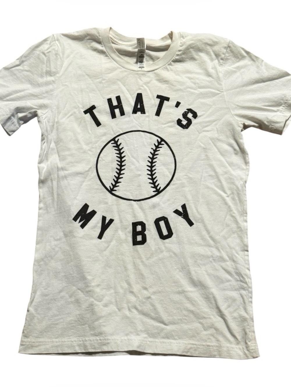 Bella Canvas White women’s Baseball Graphic Tee - 'That's My Boy'